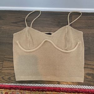 Tan Forever 21 Crop Top